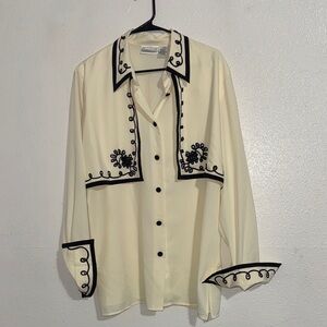 Men's Cream Embroidered Shirt
